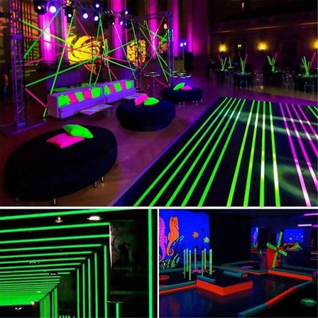 Bomuldstape Neon Party Tape Sikkerhedsadvarsel Neon Tape UV Tape Scene Rekvisitter Bryllup Hjem