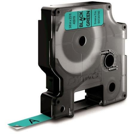 DYMO Standard D1 Tejp 9mm Svart på grönt, Märkning & markering