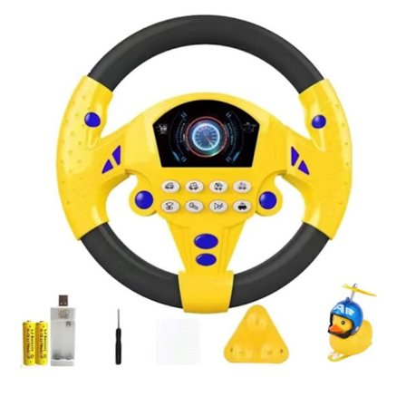 (Svart Gul, 20x20cm) Ratt Leke Biler Simulering Kjøring