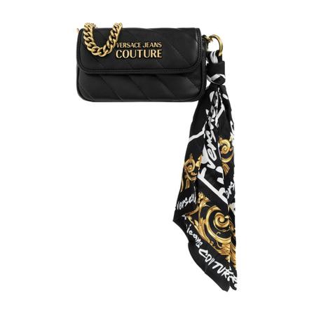 Versace Jeans Couture, Shoulder bag with logo Zwart, Dames, Maat:ONE Size,leer