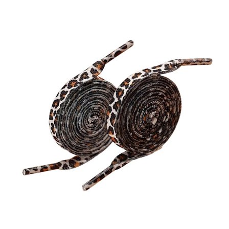 Leopardmönstrade skosnören 120cm platta polyesterskosnören för sneakers och löparskor