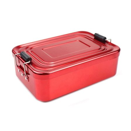 Robust aluminium madkasse, bærbar rektangulær mad- og frugtbeholder