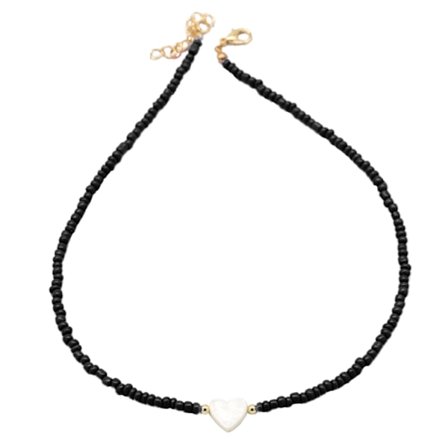 Bohemian Heart Shell-Beads Choker Färgglada Bead Halsband för kvinnor Girl Birthday