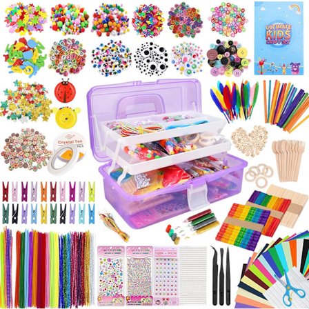 Askartelusetti lapsille 3000 osaa säilytyslaatikolla, askartelutarvikkeet, askartelumateriaalit, paperi ja muut tee-se-itse askartelut [CP]