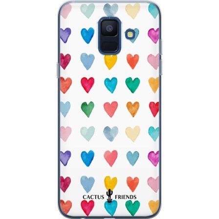 Yhteensopiva Puhelinkuori Samsung Samsung Galaxy A6 (2018) Cactus and Friends - Watercolor Love Grid