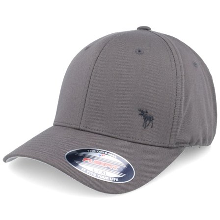 Hunter - Grijs flexfit Cap - Tiny Moose Wooly Combed Dark Grey Flexfit @ Hatstore