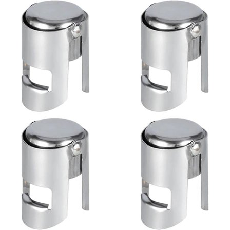 Delar Champagnekork i rustfritt stål Champagneflaskekorker Rustfritt stål Silikon Champagnekork for Rødvin Ølsparer Forsegler (LGL)