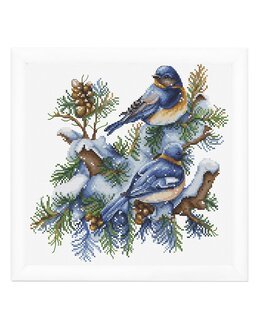 Stickpackung Bild Wintervögel