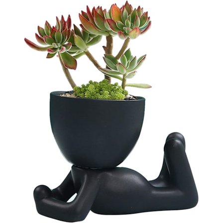 Blomsterpotte, Kunstig Menneskelig Blomster Vase, Vintage Ansikts Skulptur Plantepotte
