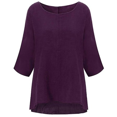 Dam Tunika Topp Blus T-shirt-3