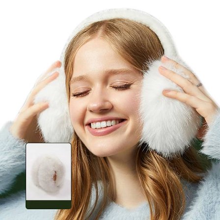 Dame Vinter Ørevarmere Fluffy Faux Fur Ørevarmere Foldbar Ørevarmer