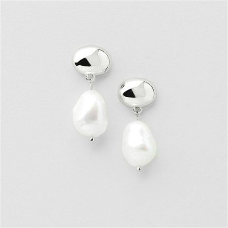 Baroque Pearl Studs - Sterling Silver - Safira