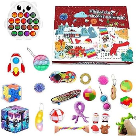 24Dagers Julekalender Fidget Toys Julekalender, Overraskelse Julegaveeske for Barn