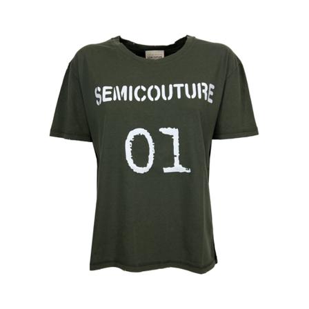 Semicouture, T-Shirts Groen, Dames, Maat:XS