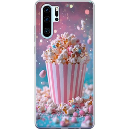 Kompatibelt Mobilskal till Huawei Huawei P30 Pro Popcorn-hink retro bio snacks rolig figur