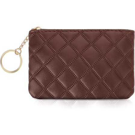 Lille møntpung, dobbelt præget Rhombus PU lynlås møntpung bærbar pung kort dame møntpung lynlås nøglering M