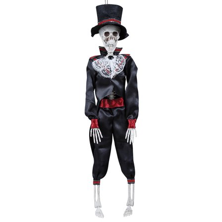 Hængende Skelet med Kostume & Hat
