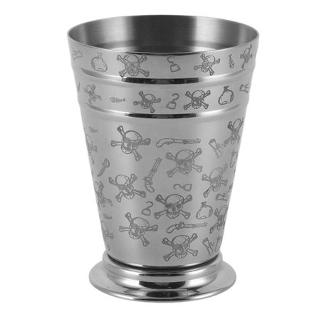 400 ml cocktailglass i rustfritt stål, Mint Julep-kopp med hodeskalledesign