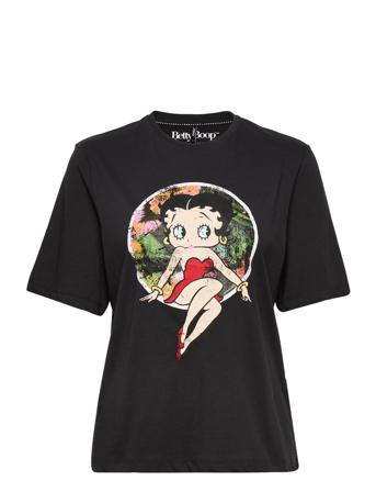 Onlbetty Boop Boxy S/S Top Box Jrs T-shirts & Tops Short-sleeved Svart ONLY