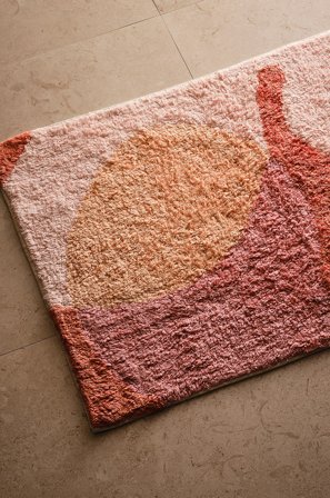 Jotex - Badematte Bomull/Bomull Rosa/multi DELORES - Kjøp Baderomsmatter hos Jotex