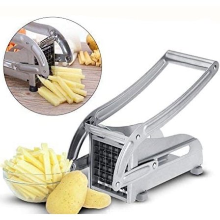 Potatisskärare i rostfritt stål, manuell potatisskärare för hushållsbruk, gurkskärare, multifunktionell pommes frites-maskin