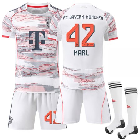 2025-2026 Bayern München Udebane Børnefodboldtrøje Nr. 42 Karl