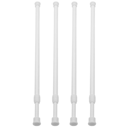 4 stk. Vindue Sikkerhedsstang Justerbar Spændingsstang Skabstang Hængestang Hvid 40,5X2CM Hvid