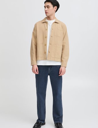 Casual Friday Cfedgar 0206 Garment Dyed Linen Jac - Beige - M