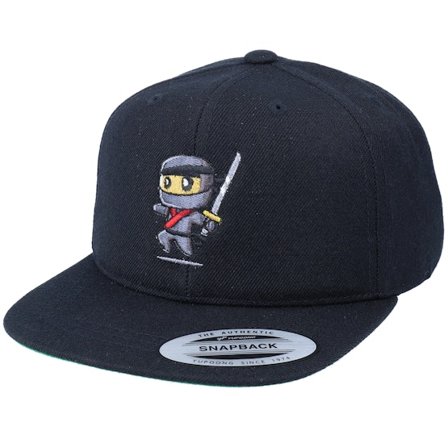 Kiddo Cap - Ninja Silent Sweep Black Snapback Snapback Black Cap - @ Hatstore