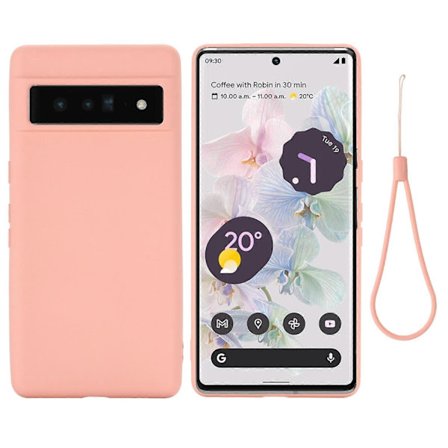 til Pixel 7 Pro Ren Farve Flydende Silikone Stødsikkert Mobilcover - Perfekt Pink_tfrf Pink