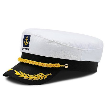 Sailor Kapteinshatt for Voksne Justerbar Yacht Båt Skip Kaptein Hatt Caps Marine Admiral Hatt Kostyme Tilbehør (FMY)