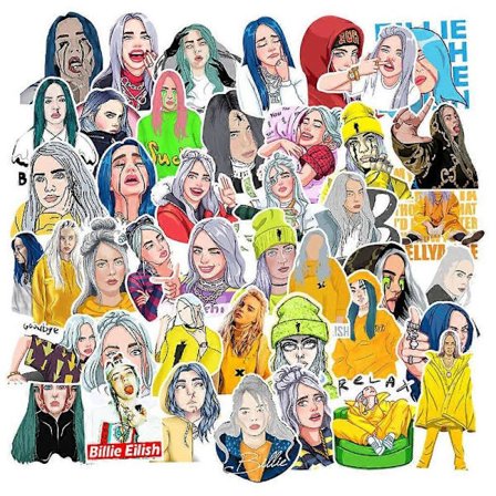 Singer Billie Eilish laptop-klistremerke, popmusikk superstjerne klistremerke for fans