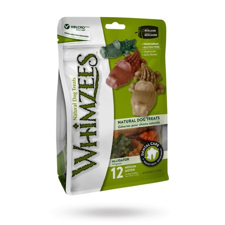 Whimzees Alligator Dental Stick M - Matskåler, Hundegobiter & Tyggeben til hund & katt på Doggie.no - Hundegodbiter, Tyggebein & matskåler
