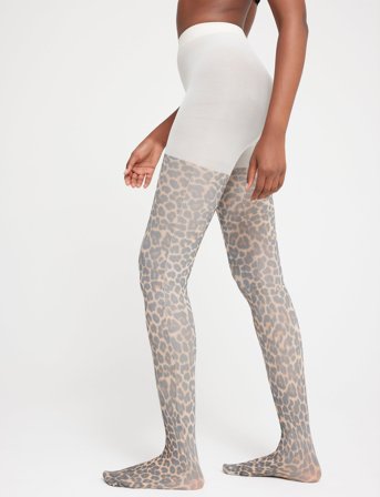 Lindex Tights 50 Den Leo Aop - Beige - M