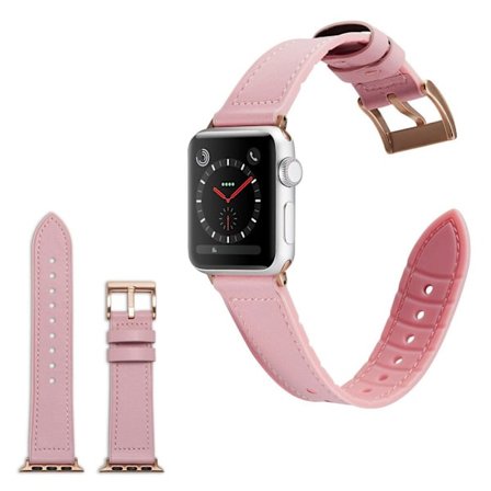 Apple Watch Series 4 44mm holdbar læder rem - pink