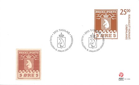 Grønland - Pakkeporto II - Førstedagskuvert