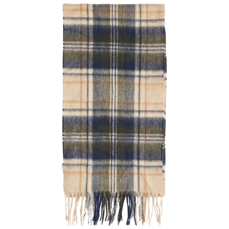 Barbour New Check Tartan Scarf Sand Beige Plaid