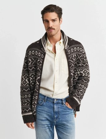 GANT Jacquard Cardigan - Multi/patterned - L