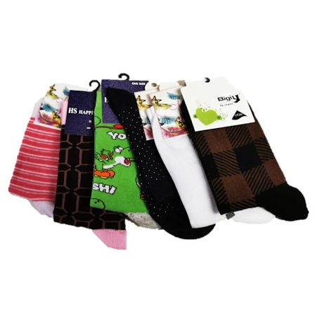 6 Par Dam Strumpor-Socks Storlek 35-38