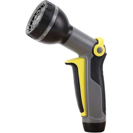 Trädgårdsslangmunstycke - Vattenslangmunstycke med 9 Spraymönster, Tumkontroll On/Off-ventil för Vattenkontroll - Robust Slang Högtrycksspraymunstycke