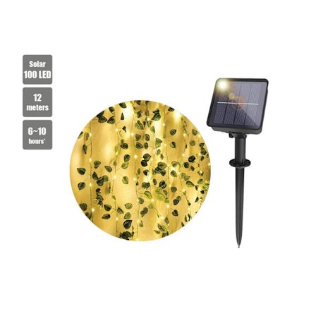 80 LED Solcelle Lys Udendørs Havelampe Solcelle Lyskæde 12M Grøn Vinstok Fe Lys Fest Dekoration Vandtæt