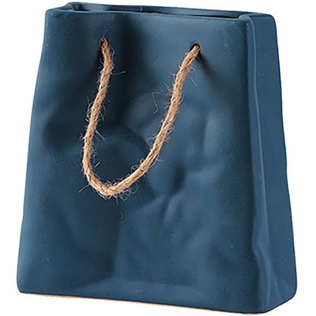 Morandi Farve Kreativ Keramisk Vase Håndtaske Vase Blomsterarrangement Beholder Moderne Stue Dekoration Blå