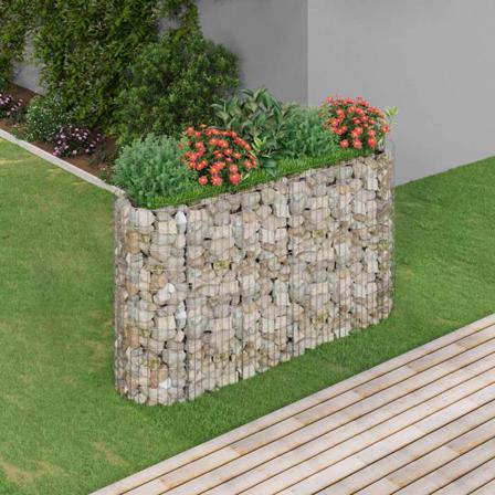 Vidaxl Planteringsgabion Galvaniserat Järn 190x50x100 Cm Silver