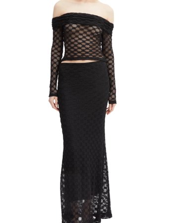 Bardot Adoni Mid Rise Maxi Skirt - Black - 36