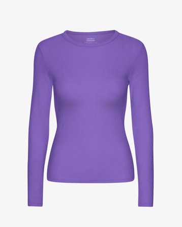 Women Organic Rib LS T-Shirt - Ultra Violet M