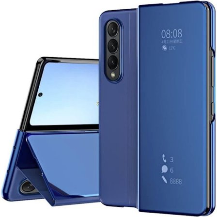Skyddsskal - BOOLING - för Samsung Galaxy Z Fold 4 - Spegeleffekt - Stötabsorberande - Blå