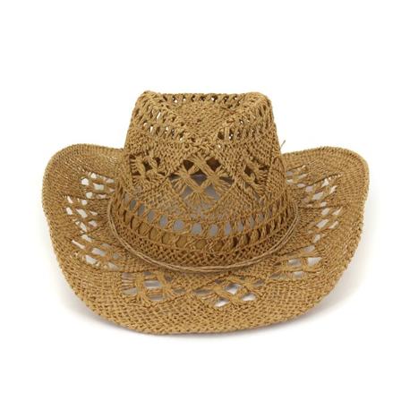 1 kpl Turisti ulkoilma-aurinkolakki cowboy-ranta olkihattu käsin kudottu