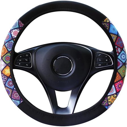 1 stk. Rattdeksel, Ratt Beskyttelsesdeksel i Nasjonal Stil, Dekorativt Beskyttelsesomslag Svetteabsorberende og Pustende, Egnet for