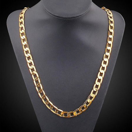 24 Inch Men Necklace Hip Hop Chain Gold Plated Link Chain 6mm For Boys Male Birthday Father Day Gifts
