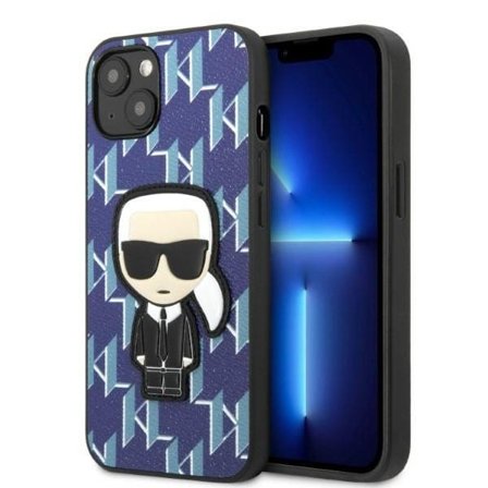 Karl Lagerfeld KLHCP13SPMNIKBL iPhone 13 mini 5,4" hårda fodral blå/blå Monogram Ikonik Patch